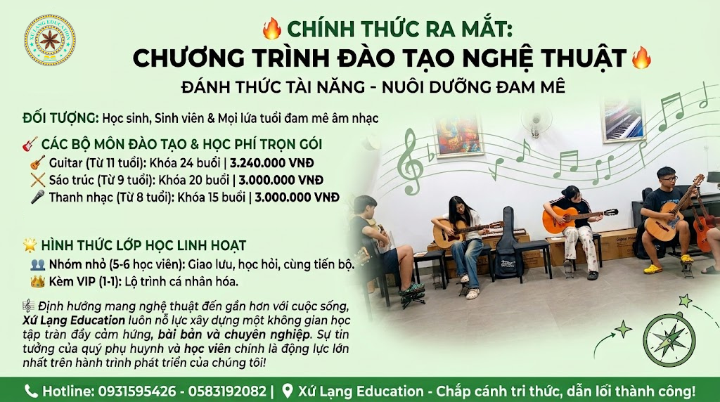 🔥 RA MẮT: CHƯƠNG TRÌNH ĐÀO TẠO NGHỆ THUẬT TẠI XLE!