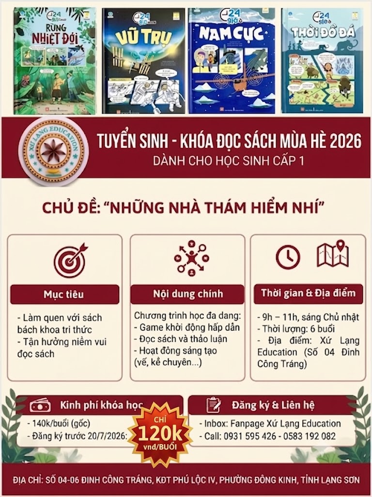 🌍 KỸ NĂNG SỐNG: KHOÁ ĐỌC SÁCH MÙA HÈ 2026
