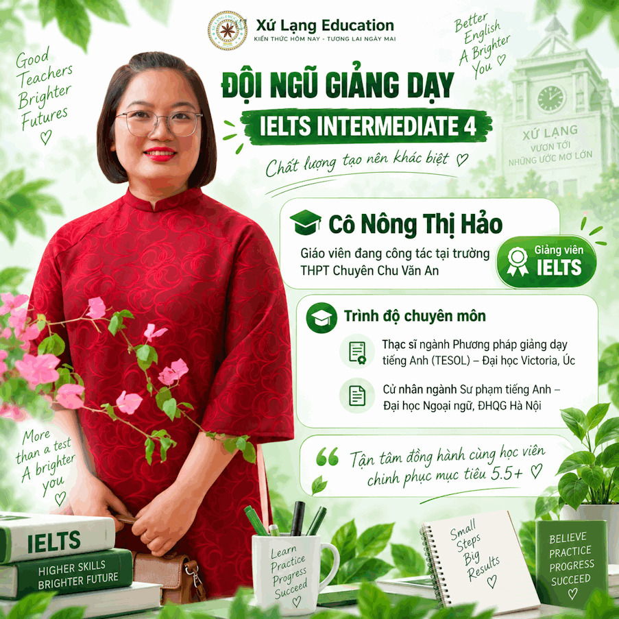 Cô Nông Thị Hảo - giảng viên IELTS tại Xứ Lạng Education