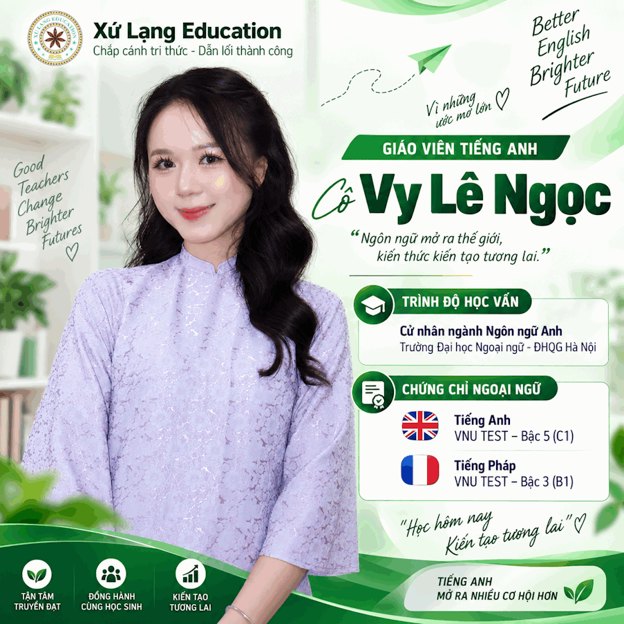 Cô Vy Lê Ngọc - giảng viên IELTS tại Xứ Lạng Education