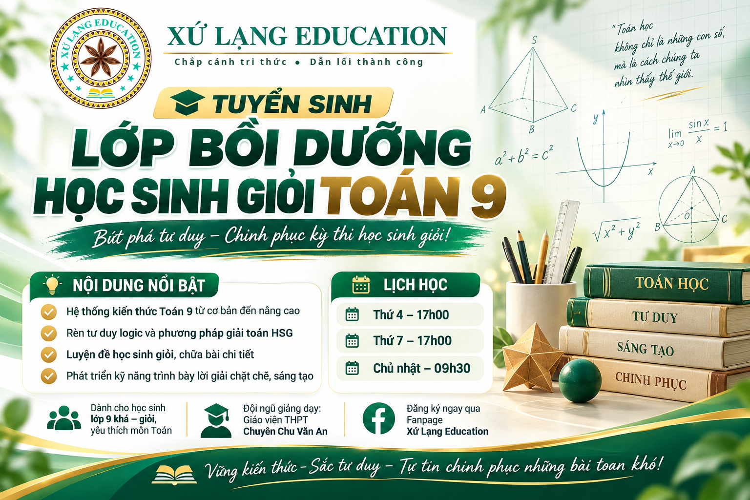 Tuyển sinh lớp Bồi dưỡng HSG Toán 9 | Xứ Lạng Education