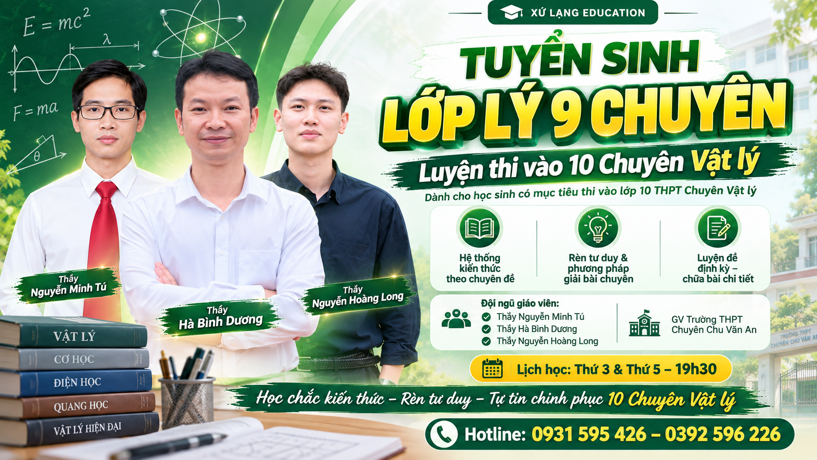 ⚡ TUYỂN SINH LỚP LUYỆN THI VÀO 10 CHUYÊN VẬT LÝ – LÝ 9CH