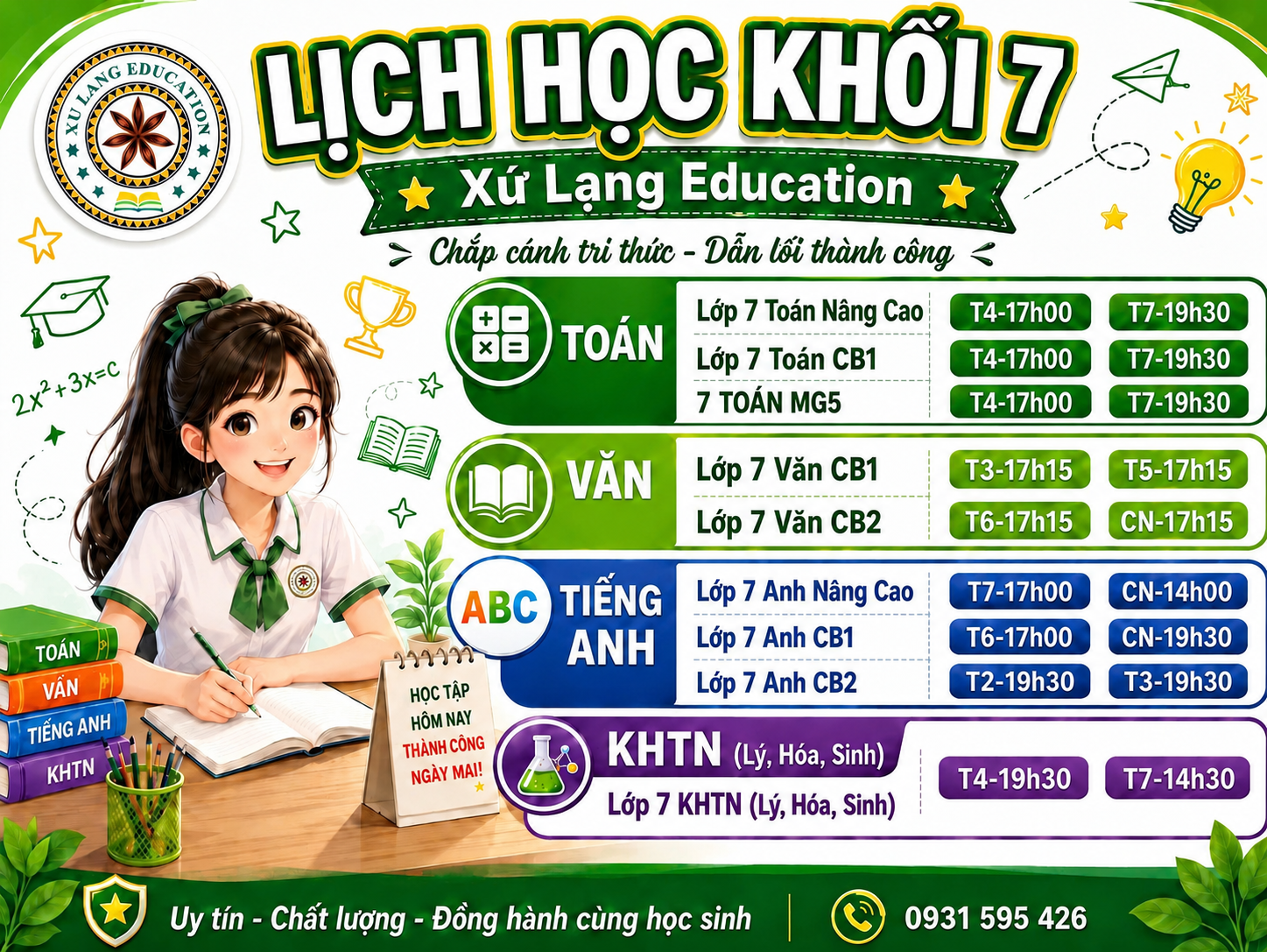 📚 TUYỂN SINH CÁC LỚP BỔ TRỢ KIẾN THỨC KHỐI 7&nbsp;