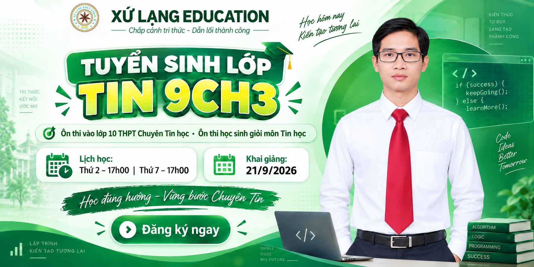 💻 TUYỂN SINH LỚP TIN 9CH3 – ÔN THI CHUYÊN TIN &amp; HỌC SINH GIỎI