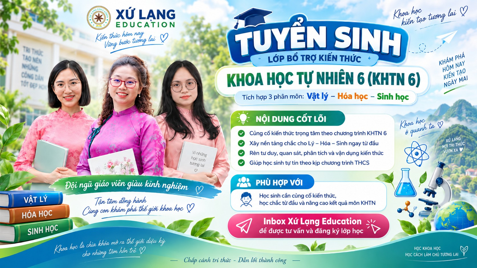 🧪 TUYỂN SINH LỚP BỔ TRỢ KIẾN THỨC MÔN KHOA HỌC TỰ NHIÊN 6 (KHTN 6)