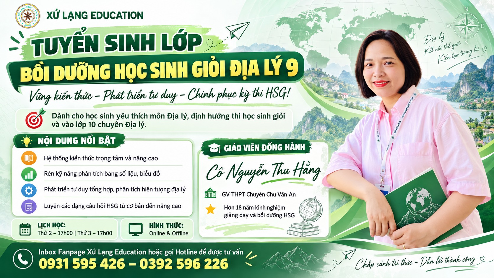 TUYỂN SINH LỚP BỒI DƯỠNG HỌC SINH GIỎI ĐỊA LÝ 9 TẠI LẠNG SƠN