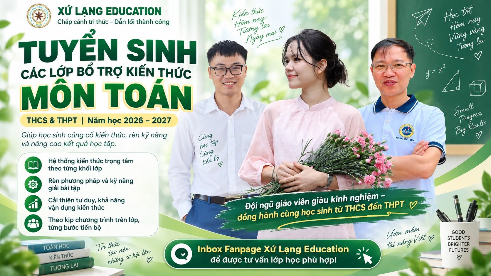 📐 TUYỂN SINH CÁC LỚP BỔ TRỢ KIẾN THỨC MÔN TOÁN – THCS &amp; THPT